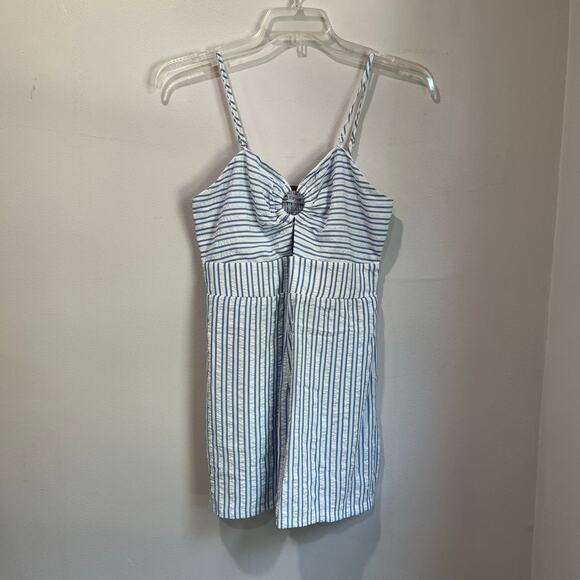 Cupshe Blue White Striped Romper Summer Coastal Casual Medium - Picture 3 of 14